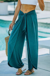 Slit Knot Waist Loose Pants