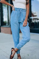 Elastic Waist Lace Up Jogger