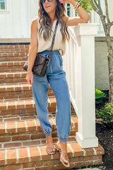 Elastic Waist Lace Up Jogger