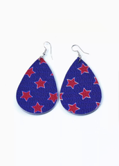 Cute Flag Day Theme Water Drop Earrings