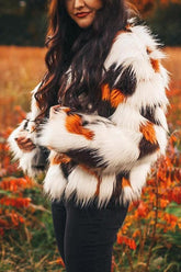 Multicolor Faux Fur Coat