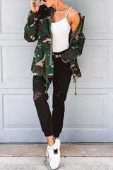 Pockets Drawstring Hoodie Jackets