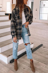 Pockets Button Woolen Shirt Coat