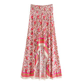 Boho Skirt, Hippie Skirts, Asymmetric Maxi Skirt, Indian Blue Floral