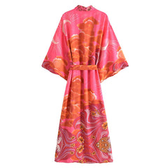 Boho Robe, Kimono Robe, Beach Cover up, Oceane Moon Light in Pink