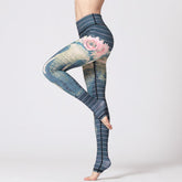 Yoga Legging, Yoga Pants, Boho Legging, Printed Tight, Bohemian Elephant in Gypsy Green