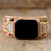 Boho Apple Watch Band - Jade Amazonite Beads Wrist Bracelet Rope Strap