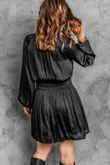 Pleated Elastic High Waist Dress
