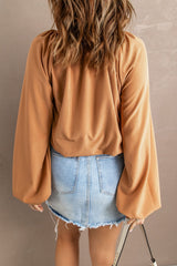 Lantern Sleeve Loose Blouse