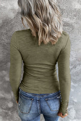 Ribbed Knit Long Sleeve Top