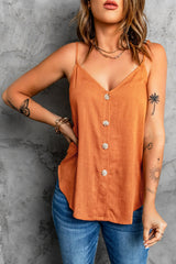 Orange Buttons Front Tank Top