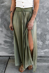 Smocked Waist Maxi Skirt