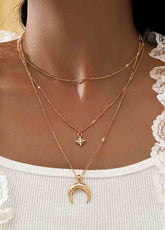 Eight-Pointed Star Moon Necklace