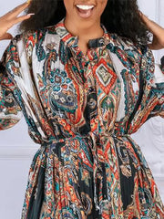 Women's Dresses Print Fashion Lace Casual Long Sleeve Mini Dress