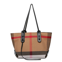Canvas Zipper Pattern Large Textured Shoulder Women Handbags
