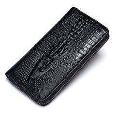 Pattern Men's Leather Long Layer Cowhide Holder Retro Purse