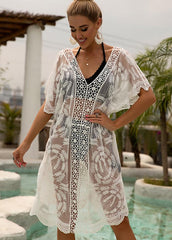 Hollow Out V Neck Cover Up