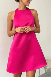 O Neck Sleeveless A Line Mini Dress