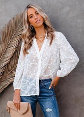 Casual Solid Color V Neck Blouse