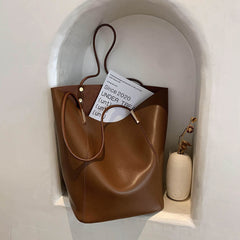 Pure Color Simple Lady Graceful Fashionable Women's Shoulder Small Tote Bags