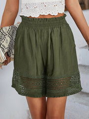 Women's Pants Lace Stitching Hollow Casual Loose Pants