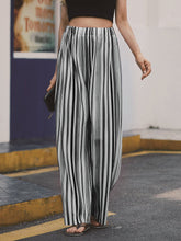 Women's Pants Loose Striped Print Wide Leg Pants