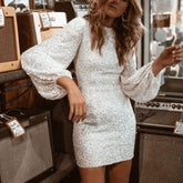 Born To Sparkle Sequin Pearl Mini Dress
