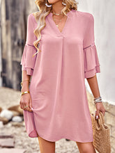 Women's Dresses Solid Color Loose V Neck Mini Dress