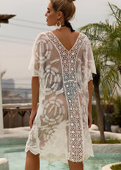 Hollow Out V Neck Cover Up