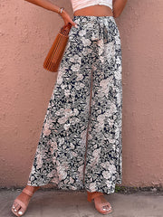 Women's Pants Printed High Waist Loose Fashion Micro Flared Pants