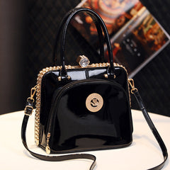 Women's Shining Leather Noble Fashion Trendy Large Shoulder Straight Shoulder Bags