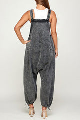 Pocket Detail Drawstring Harem Overall