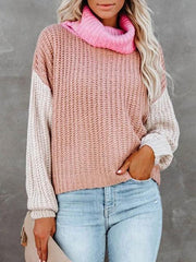 Pile Collar Color Block Sweater