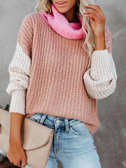 Pile Collar Color Block Sweater