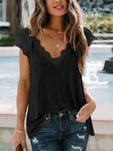 Sleeveless V Neck Lace Casual Tank Tops