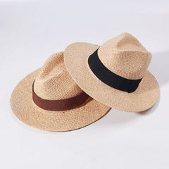 Raffia Panama Hats For Women Summer Sun Hat French Top Beach Hats Sunshade Ladies Vacation Straw Hats