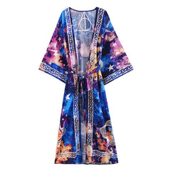 Boho Robe, Kimono Robe, Beach Cover up, Hallow Stardust