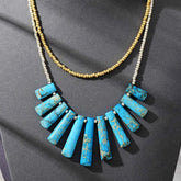 Boho Necklace - Gold Collier and Seed Beads 2 Layers Necklaces