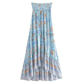 Boho Skirt, Hippie Skirts, Midi Skirt, Wild Rose in Blue, Pink, Smoke