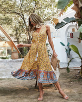 Boho Midi Dress, Sundress, Danielle in Yellow