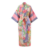 Boho Robe, Kimono Robe, Beach Cover up, Capucine Peony in Pink and Blue