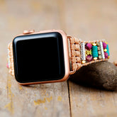 Boho Apple Watch Band - Bohemia Turquoises Beaded Wrist Bracelet Rope Strap