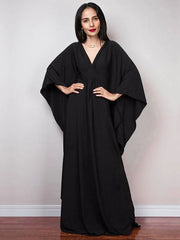 Boho Maxi Dress - Beach Dress, Kaftan Dress Tie White Harmony in 15 colors