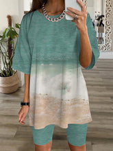 Women's Sets Printed Short Sleeve T-Shirt & Shorts Two-Piece Set