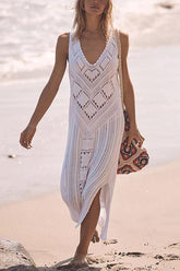 V Neck Hollow Slit Tank Cover Up
