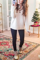 Button O Neck Sweater