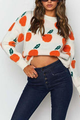 Orange O Neck Jumper Sweater