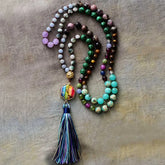 Boho Necklace - Seed Beads Rosary Mala Necklace