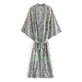 Boho Robe, Kimono Robe, Beach Cover up, Arama in Pine Green