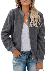 Plush Zipper Fashion Casual Jacket
